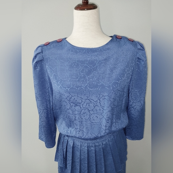 Vintage 80s Billy Jack Apparel Blue Dress Size 11/12 - Picture 2 of 16